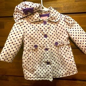 Purple Corduroy  Polka Dot Jacket with matching bow hat 24 months